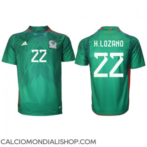 Maglie da calcio Messico Hirving Lozano #22 Prima Maglia Mondiali 2022 Manica Corta
